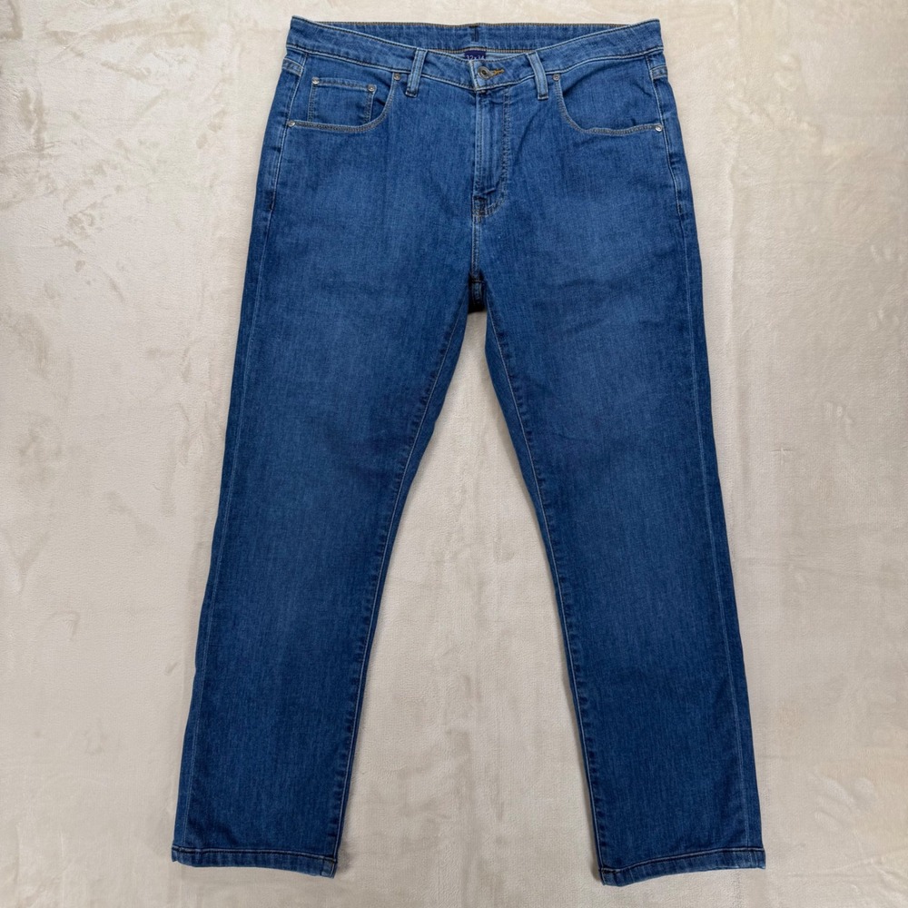 Johnnie-O Straight Leg Jeans Mens 32x34 Blue Medium Wash Stretch Denim Pants